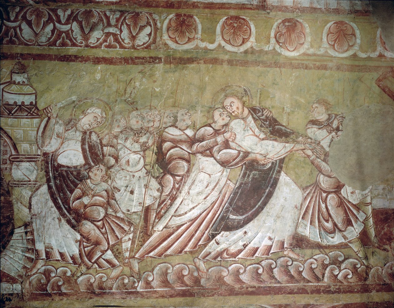 Judas Kissing Christ (fresco) (detalj av 95750) av French School