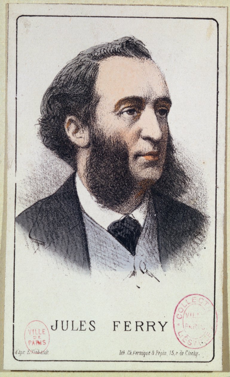 Jules Ferry (1832-93). illustrasjon til en skolebok. slutten av 1800-tallet av French School