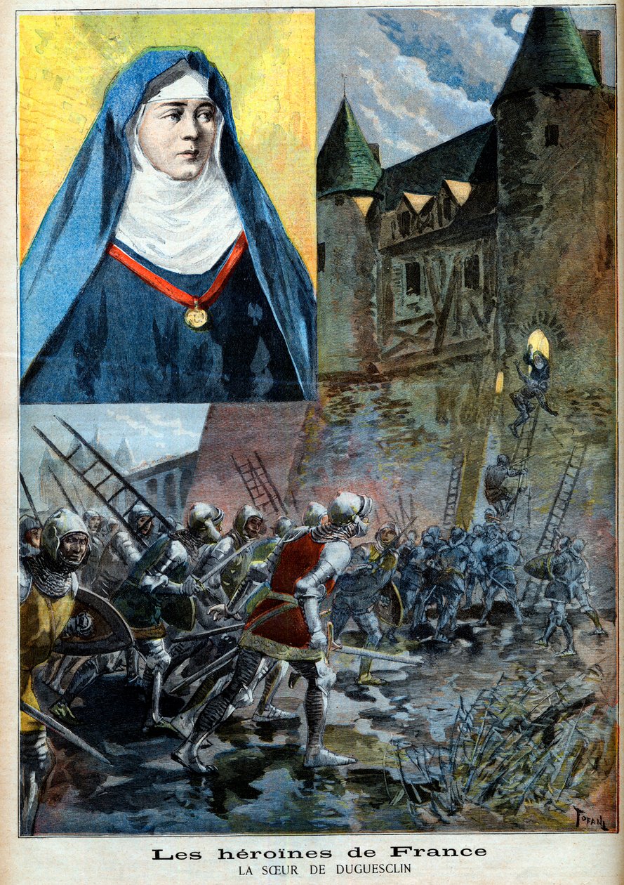 Julienne Duguesclin (1377-1404) benediktinsk nonne, illustrasjon "Le Petite Journal" av 23. juli 1894 (gravering) av French School