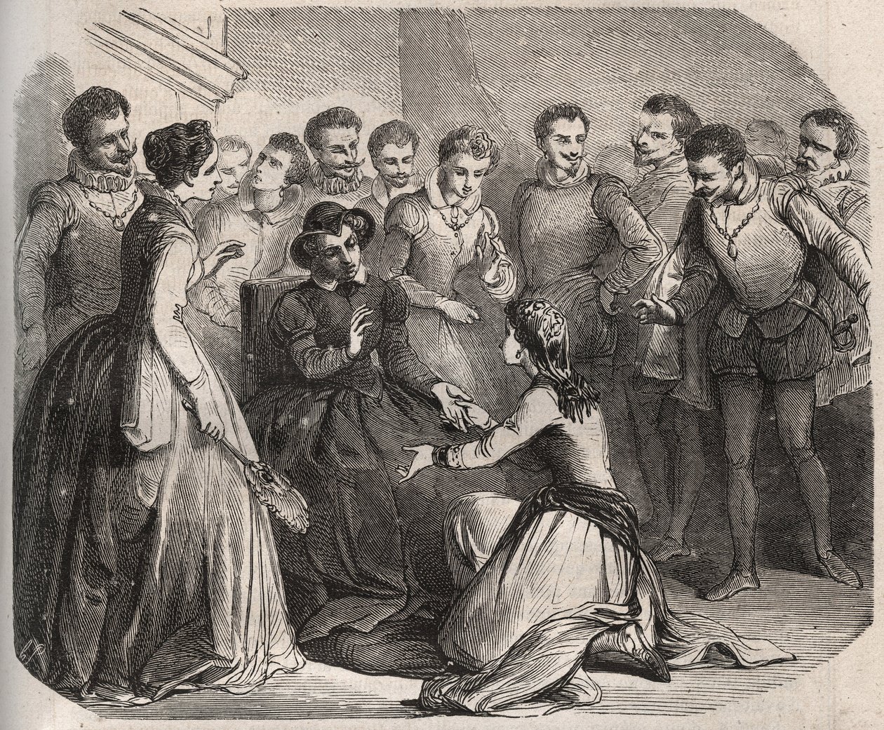Julita Guagnini ba dronning Catherine de Medicis (Caterina de Medici) (1519-1589) om å ta henne til tjeneste. Hun ble elskeren til Louis de Bussy d