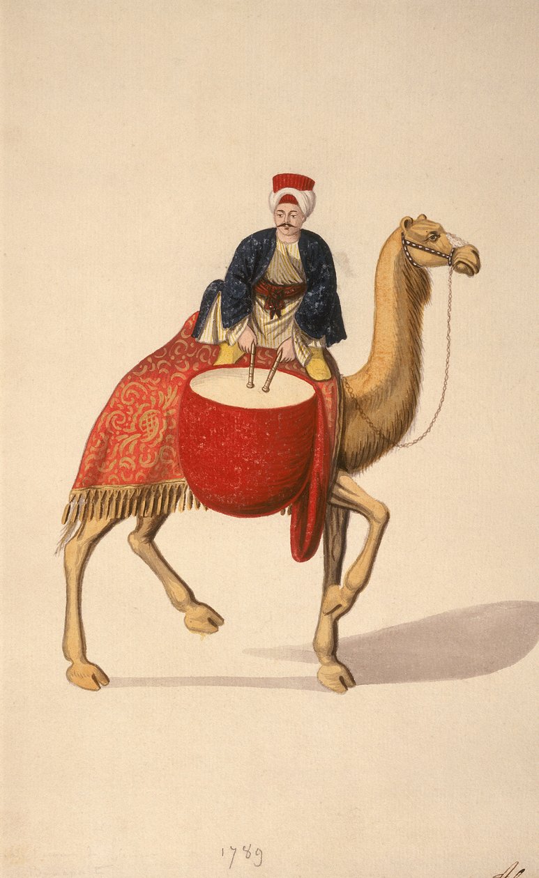 Kettle-trommeslager, osmansk periode, 1789 (wc på papir) av French School