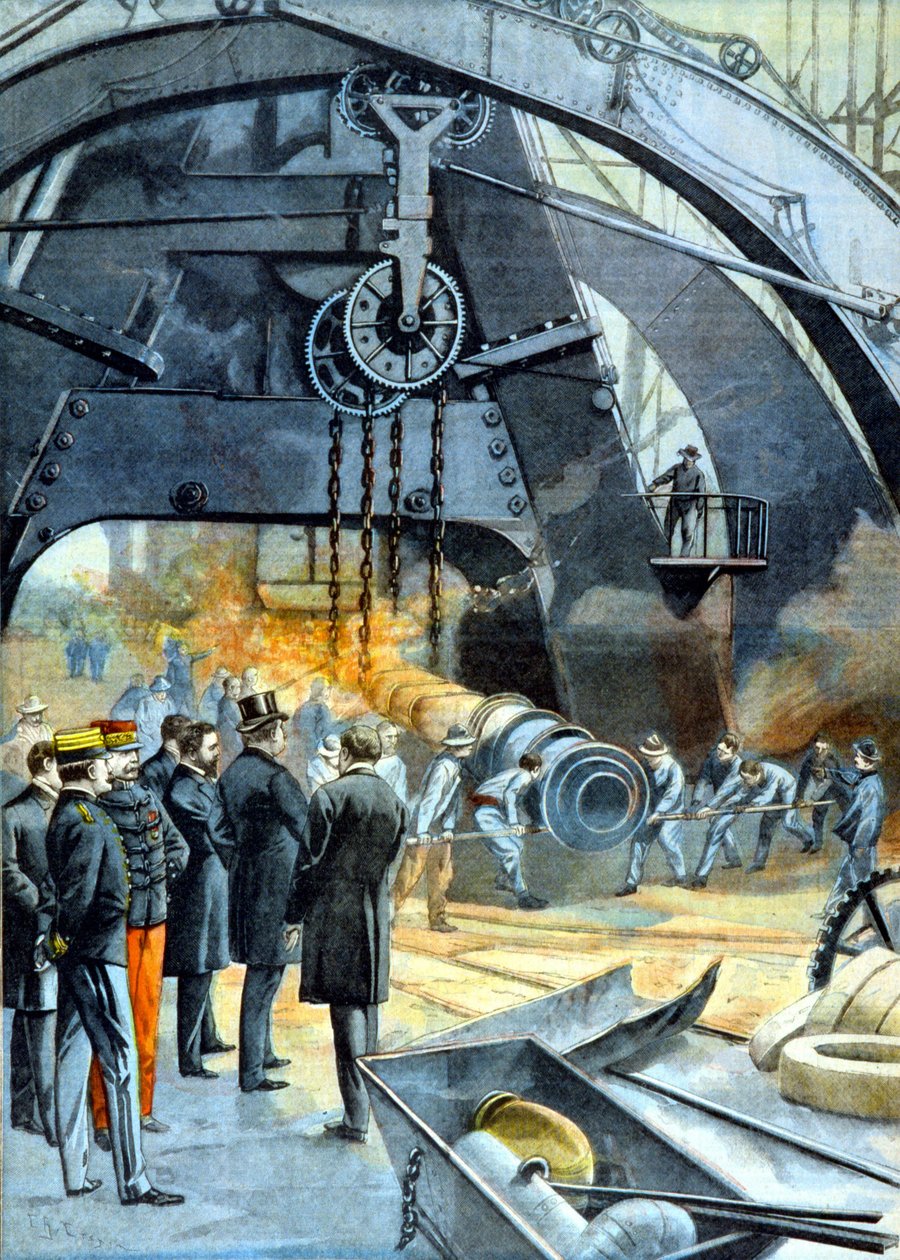 Kong Carlos I (Karl I av Portugal) ved Ateliers du Creusot i "" Le Peute Parisien"" fra 26.02.1899 av French School