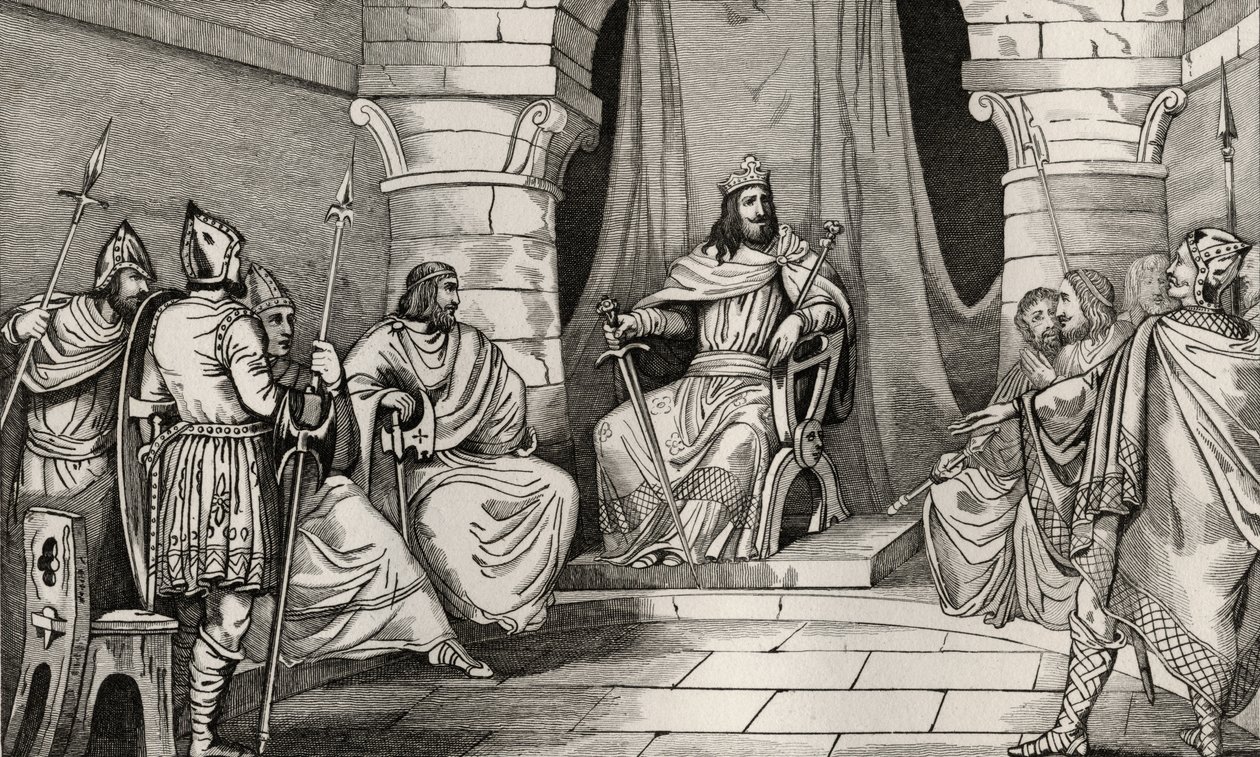 Kong Charibert (521-67) i råd med magistrater, fra 