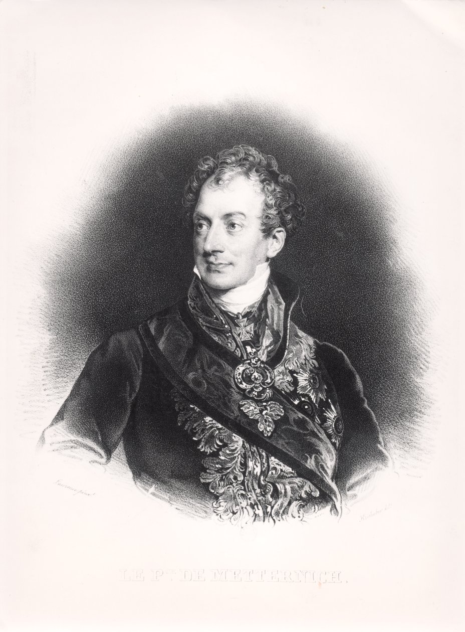 Klemens Wenzel Nepomuk Lothar (1773-1859) Prins av Metternich-Winneburg, ca. 1815 av French School