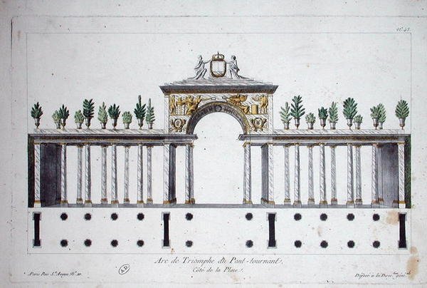 Triumfbuen du Pont Tournant (farge litho) av French School