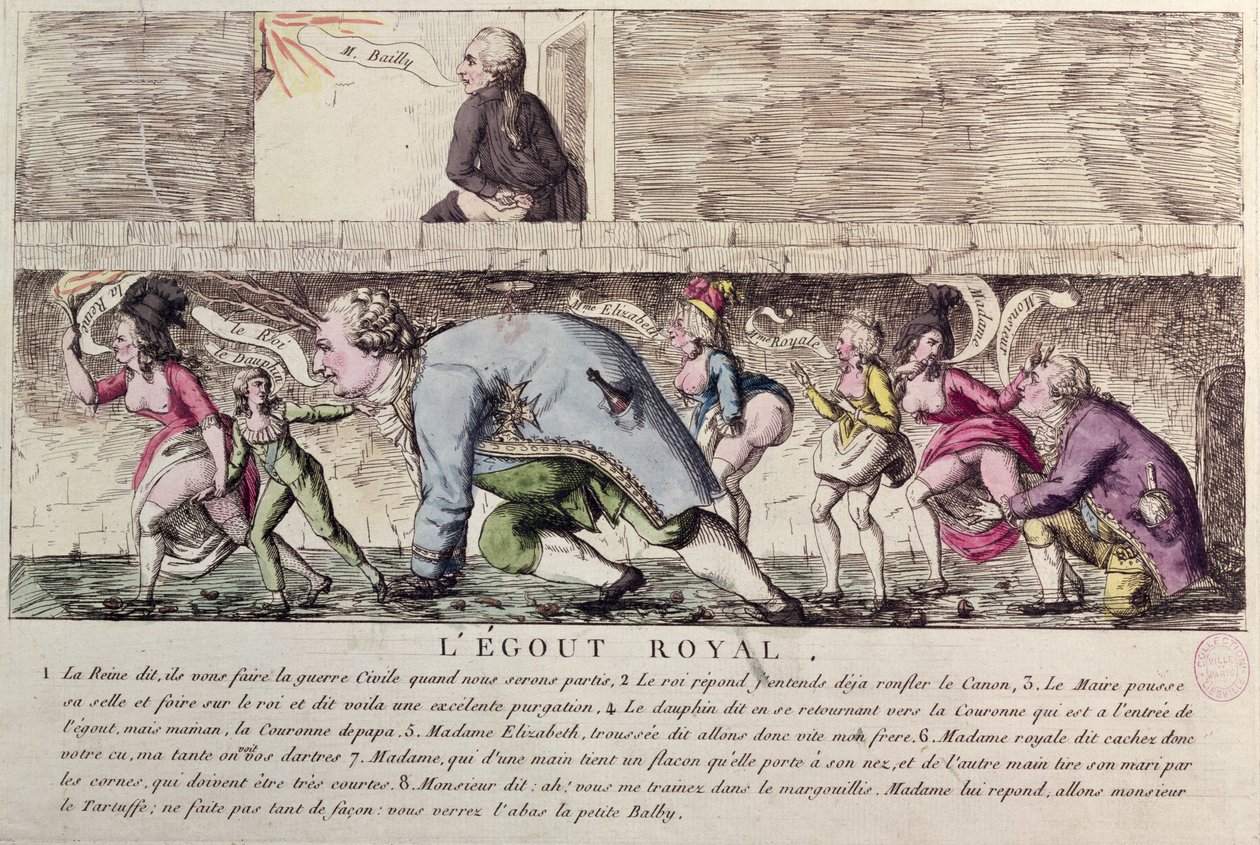 LEgout Royal karikatur av den franske kongefamiliens flukt til Varennes 21. juni 1791 av French School