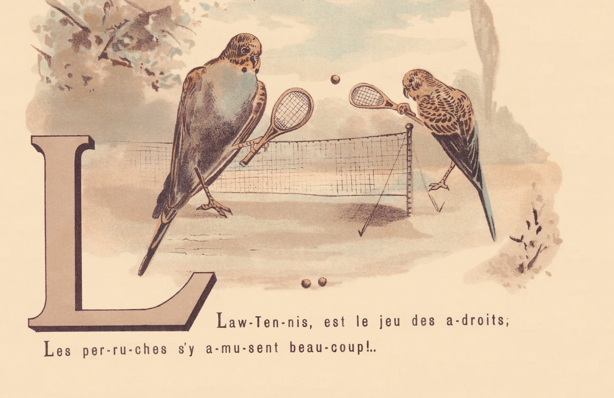 L: Lawn-Tennis, er de smartes spill; Parakitter har mye moro! av French School