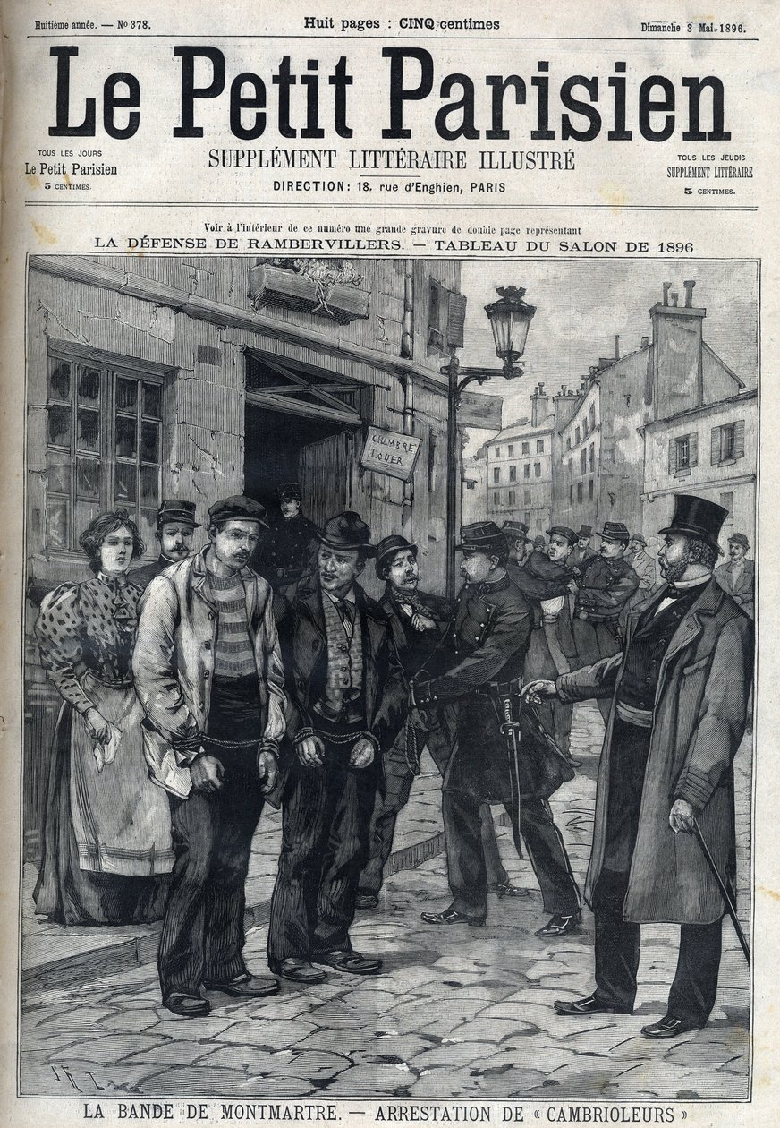 La Bande de Montmartre: Police arrested burglars in Paris, in " Le petit Parisien”” av French School