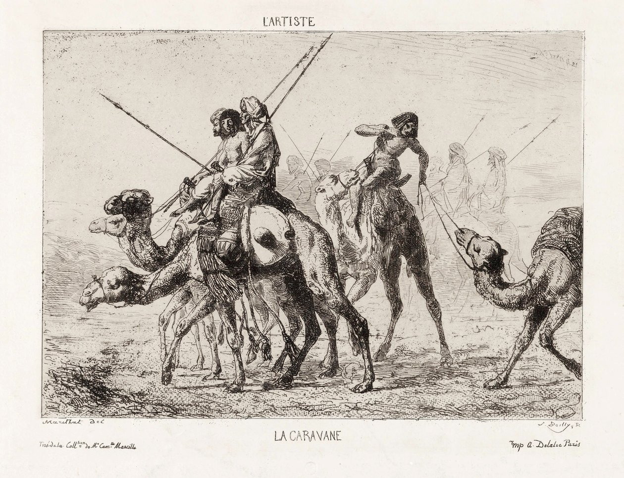 La Caravane, fra l"Artiste, pub. Sent på 1800-tallet (litografi) av French School