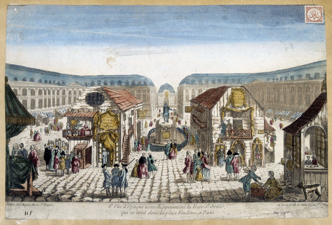 La Foire St Ovide, sted Vendome i Paris - gravering av French School
