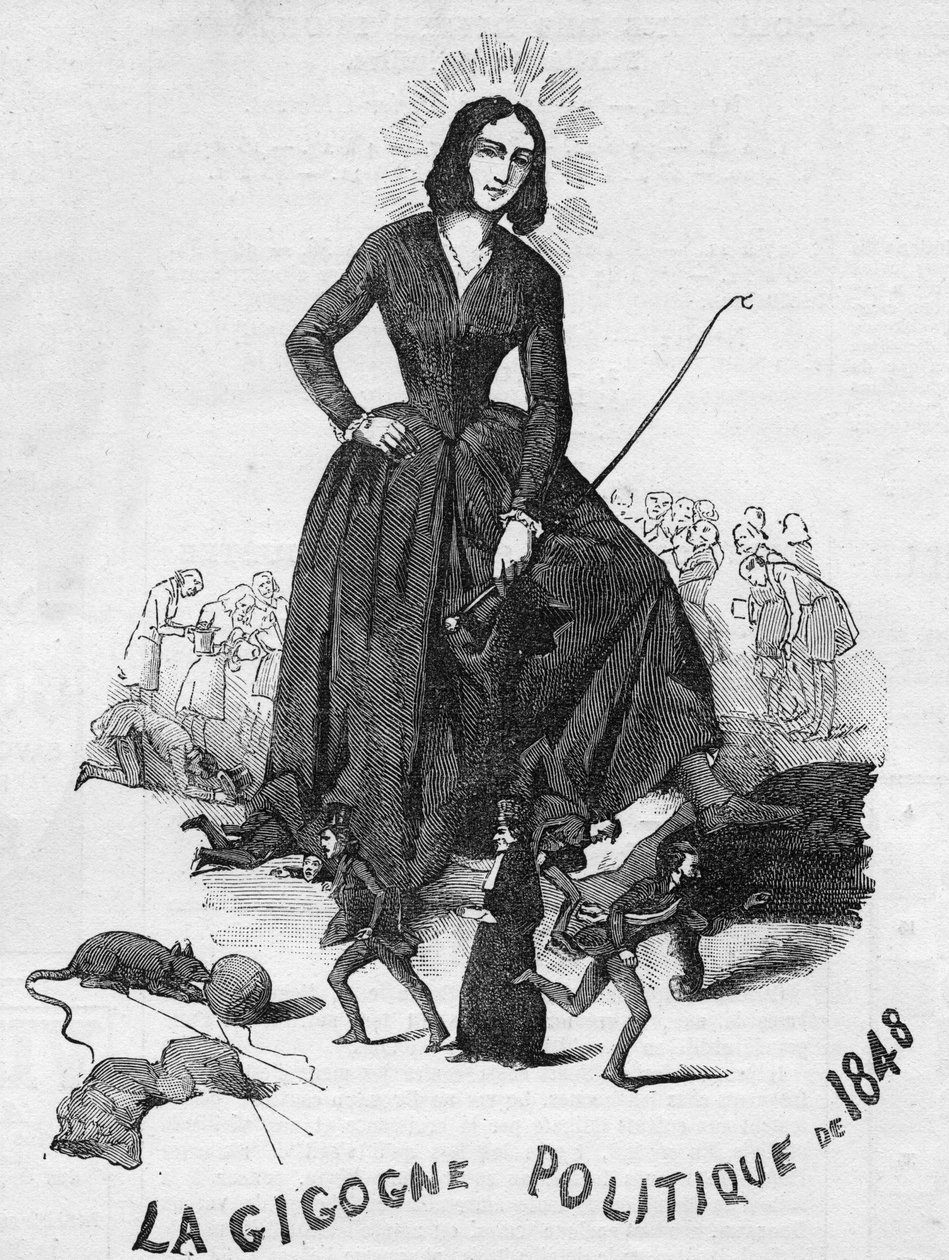 Den politiske Gigogne av 1848 (George Sand (Aurore Dupin, Baronne Dudevant) (1804-1876) fransk forfatter). av French School