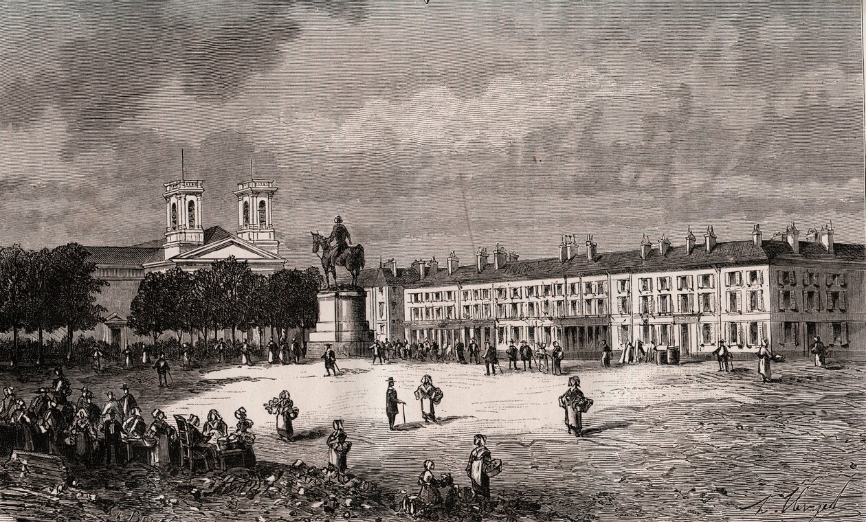 La Roche-sur-Yon (La Roche sur Yon) - Pays de la Loire - sted Napoleon - gravering i "Frankrike illustrée: geografi, historie, statistisk administrasjon" av V.-A. Malt brun. 1884 av French School