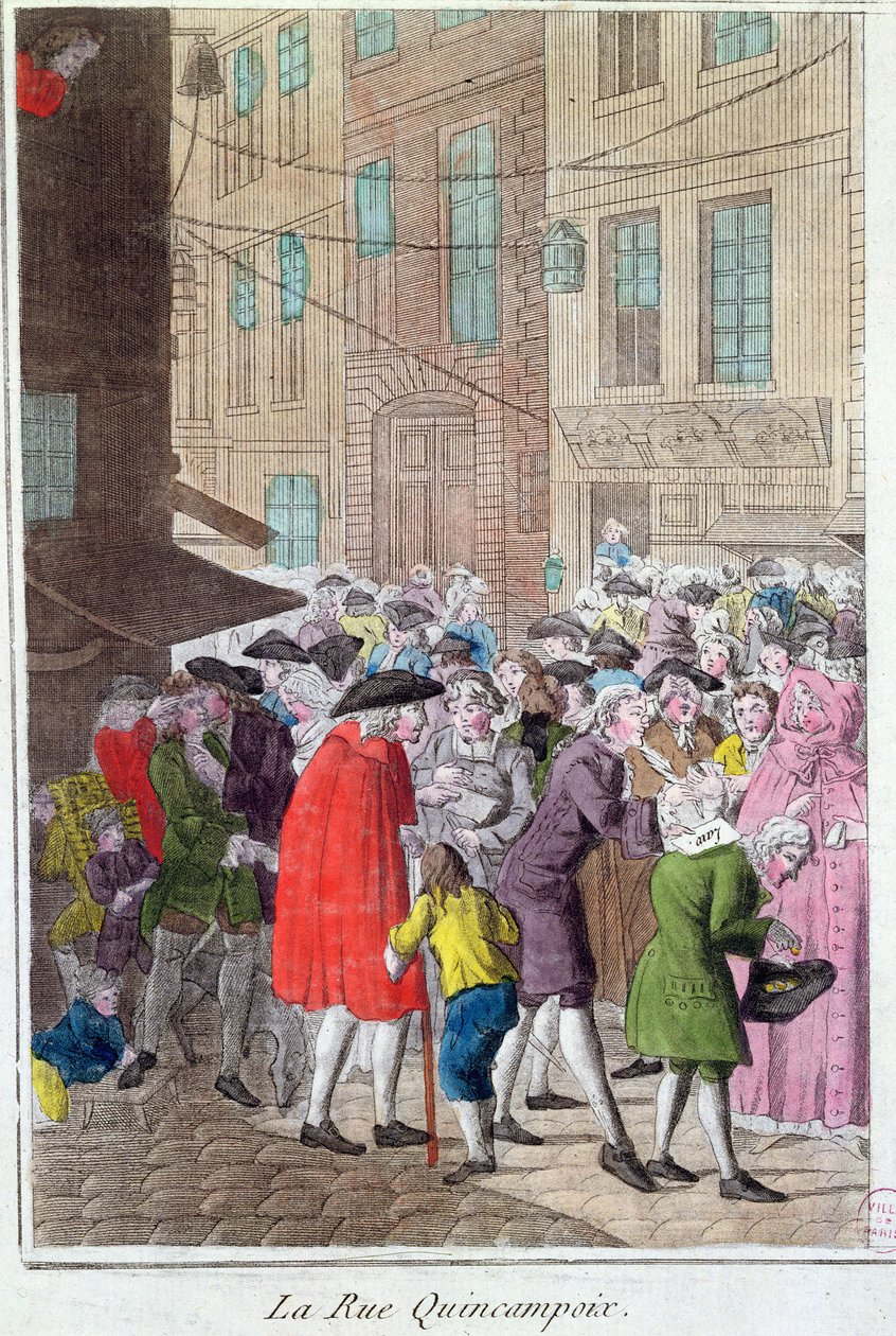 La Rue Quincampoix, The Law Affair, ca. 1797 av French School