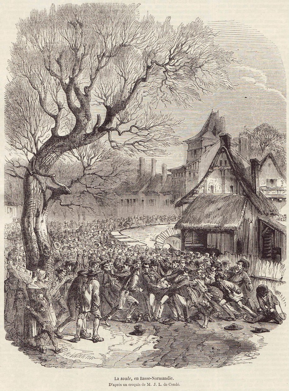 La Soule, en Basse - Normandie, pub February 28, 1852.    1199689   no       norwegian Successfully Translated  Original: Hepatica nobilis: a plant with blue petals and a person digging or talking cuttings, from "Paintings of Flora of the Roman States" by  av French School