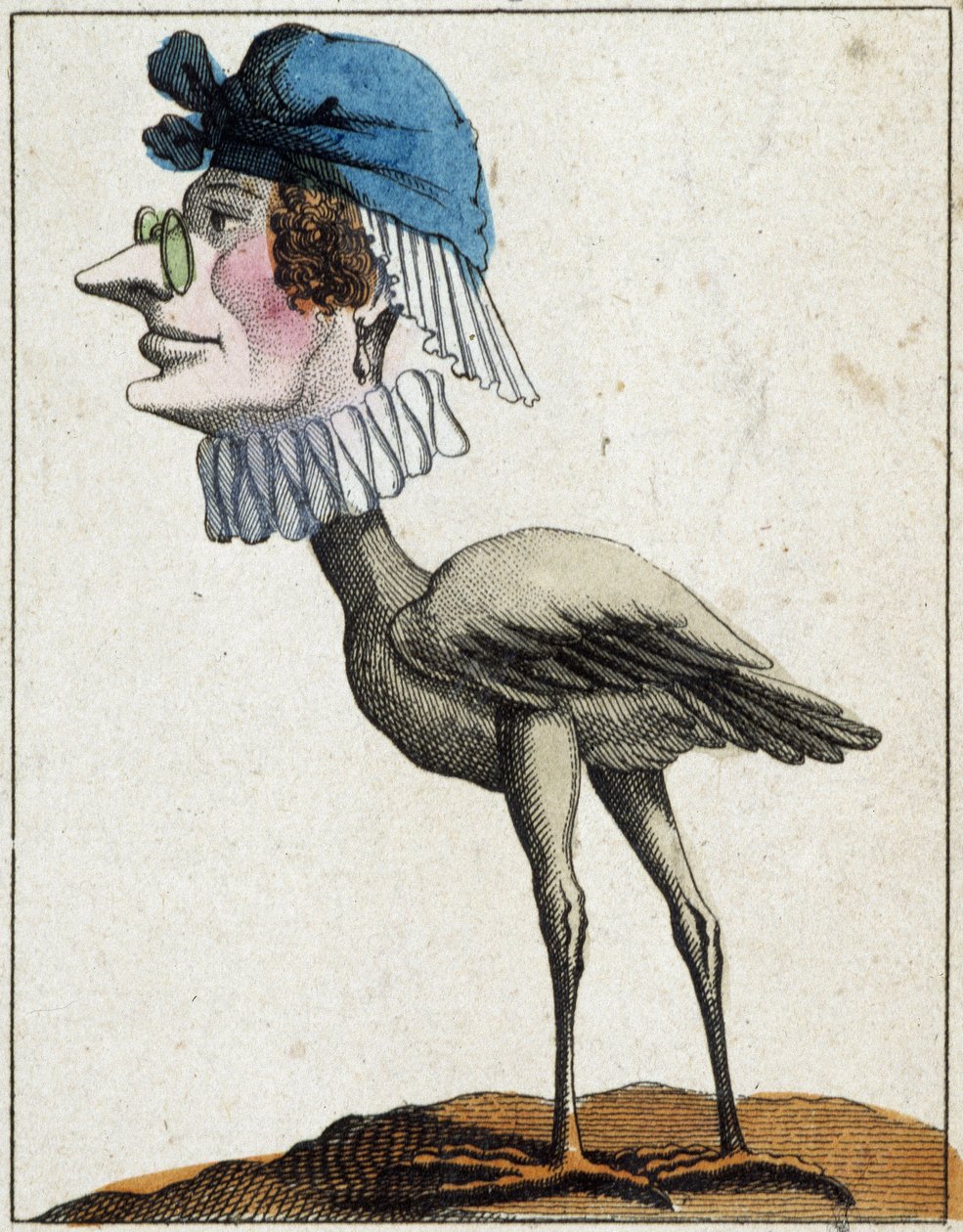 La Stork i karikatur, studie av karakter "flyktig karakter" sd. 19. populære bilder. av French School