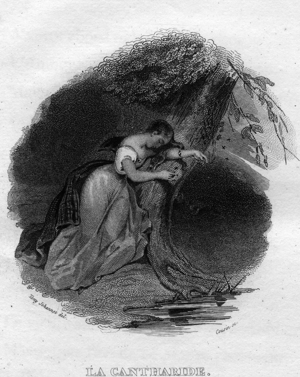 La cantharid Chanson de Beranger i "" Oeuvres completes"" (1834) av Pierre Jean de Beranger (1780-1857), fransk poet og låtskriver. av French School