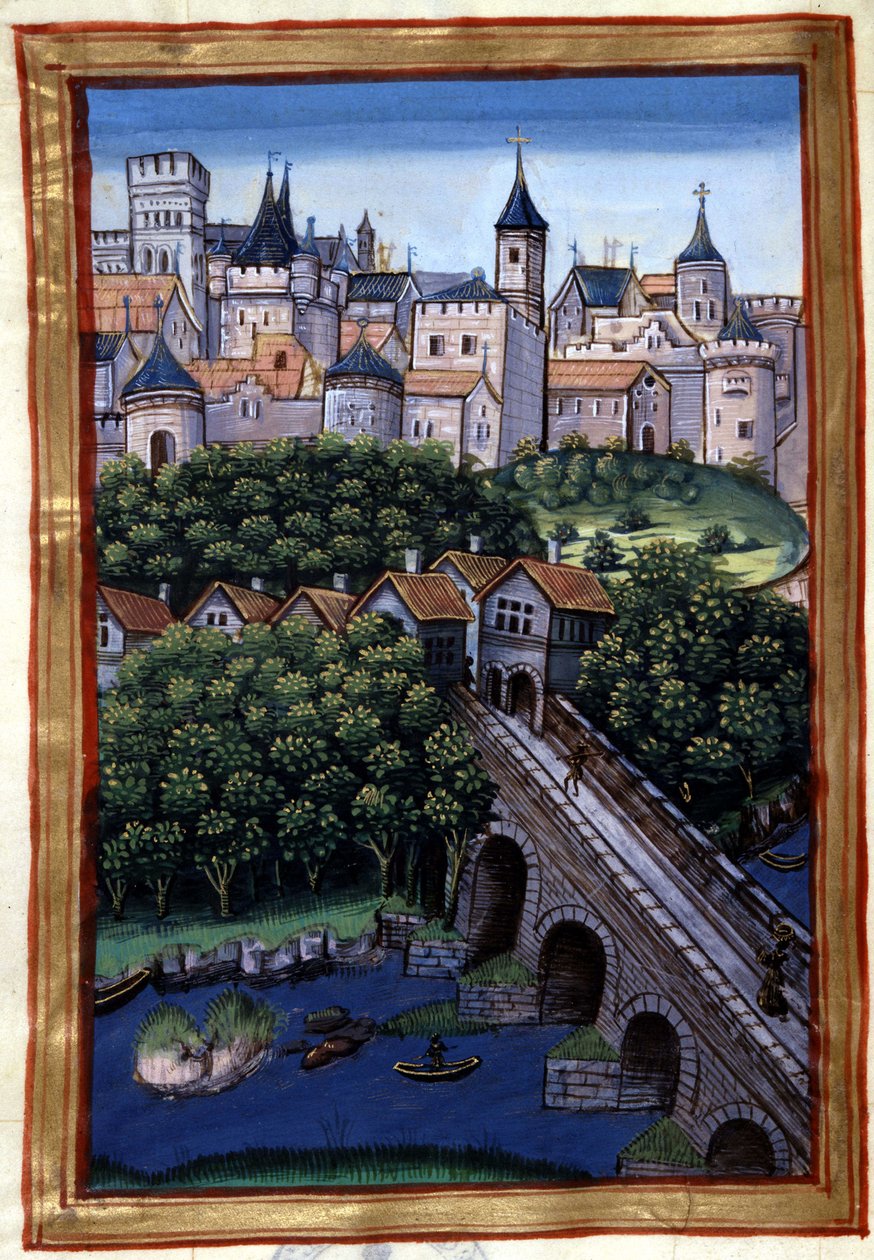 La ville de Lyon - i "" Roman de Palamus, fortelling om løven"" av Simphorian-Champier av French School