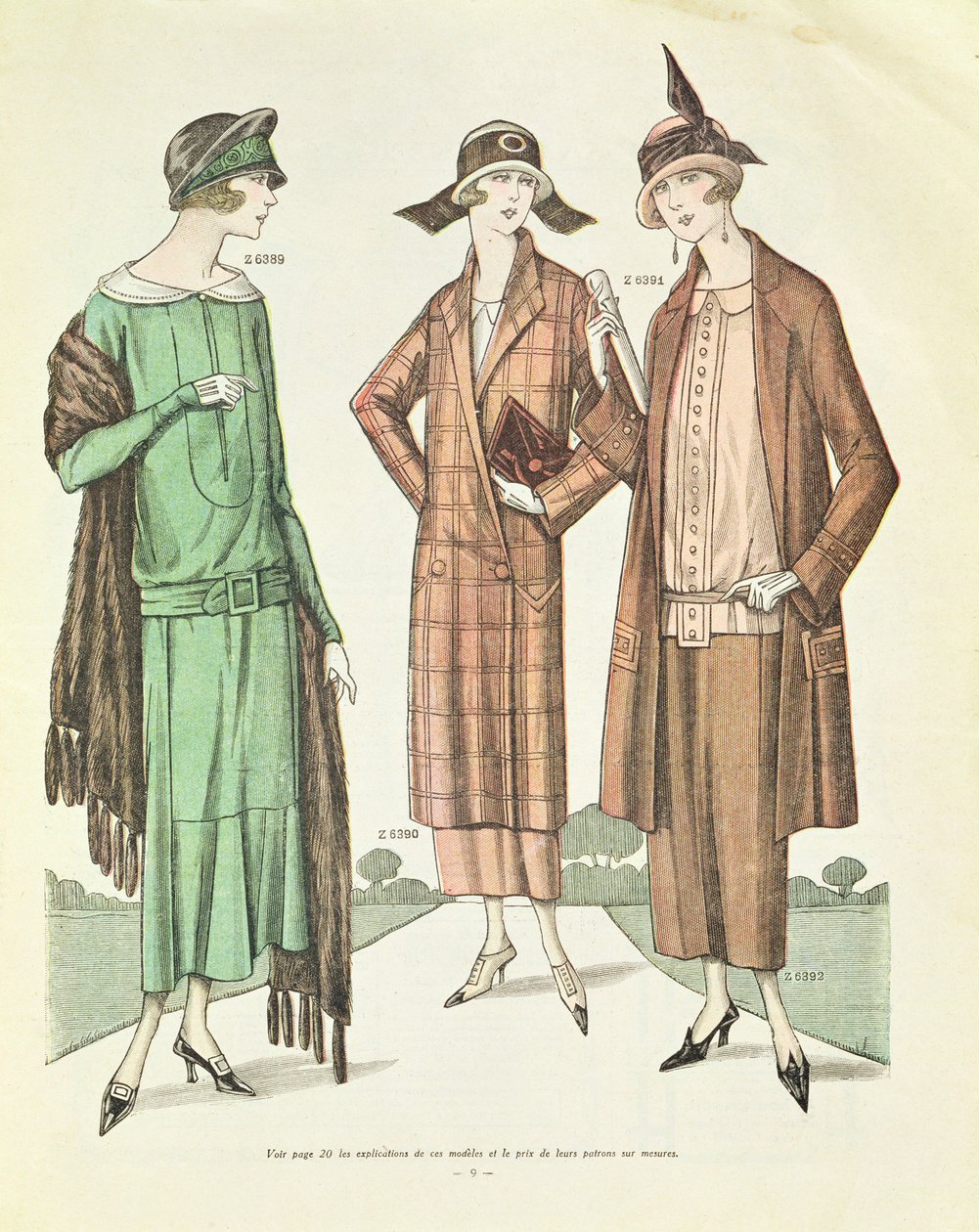 Damemote, illustrasjon fra La Veritable Mode Francaise de Paris, 1924 av French School