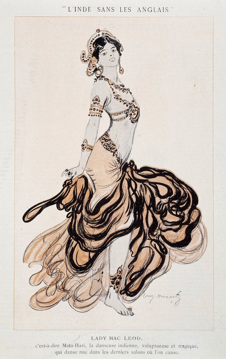 Lady MacLeod, dvs. Mata Hari danser - i quot;La Vie Parisiennequot; fra 24.06.1905 (gravering) av French School