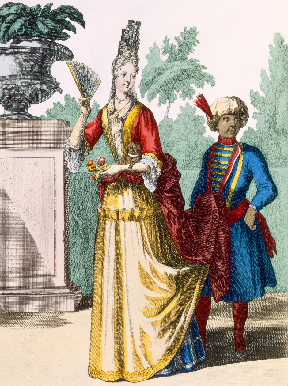 Dame i sommerkjole, ca.1690-1700 av French School