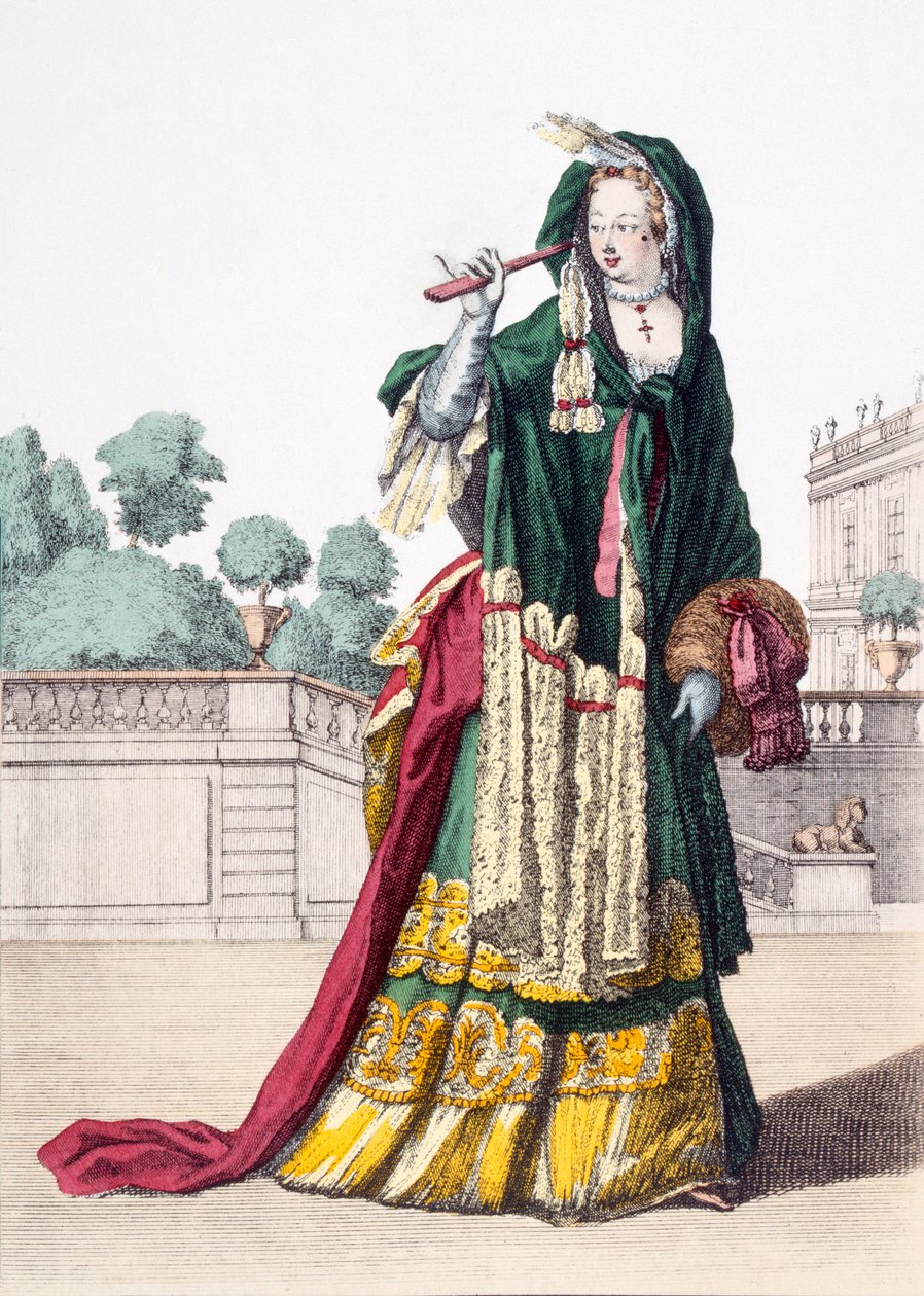Ladys grønne silkesjal, 1650 av French School