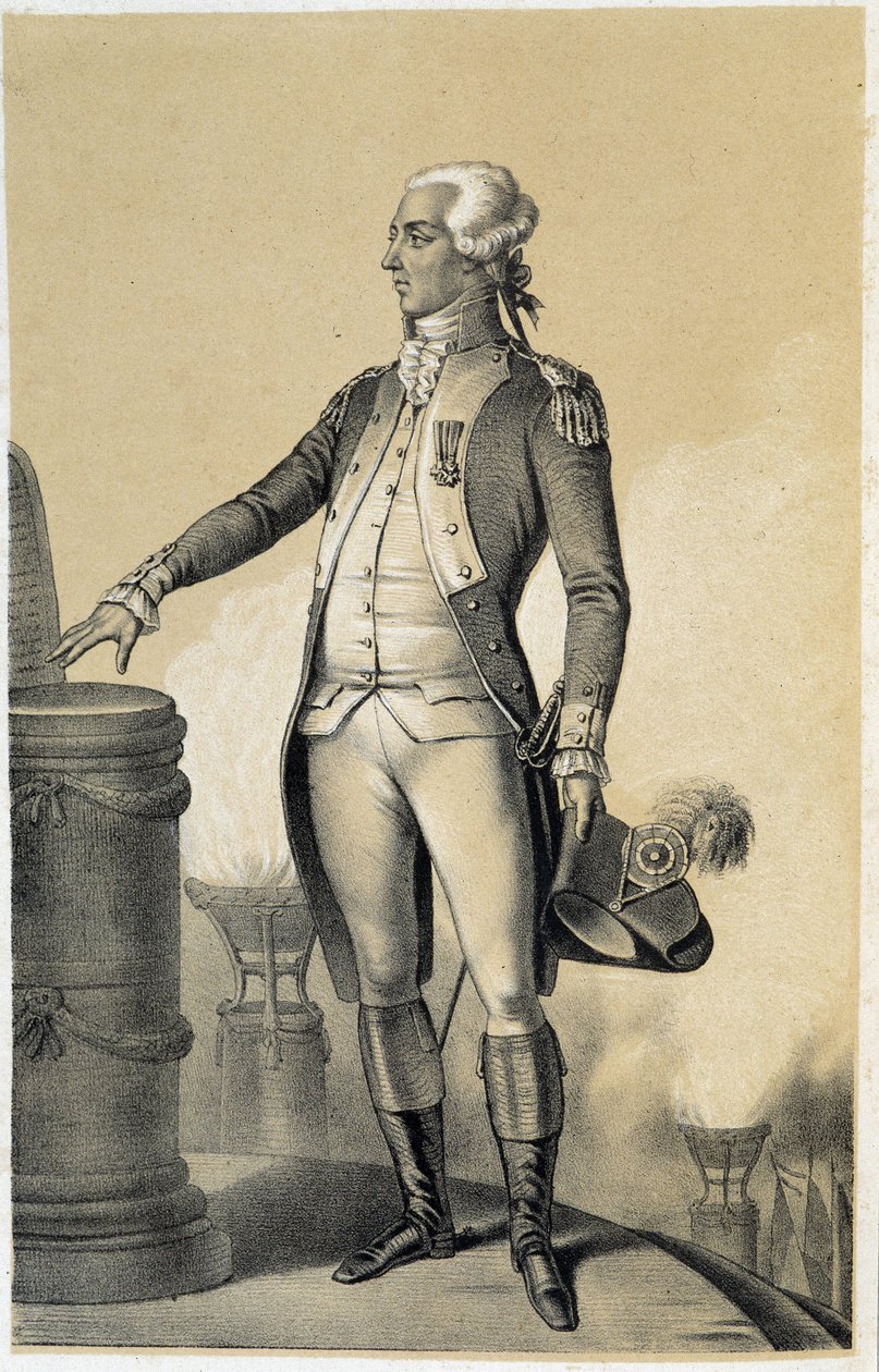 Lafayette (Lafayette) - i ""Historical Gallery of the French Revolution"" av Albert Maurin av French School