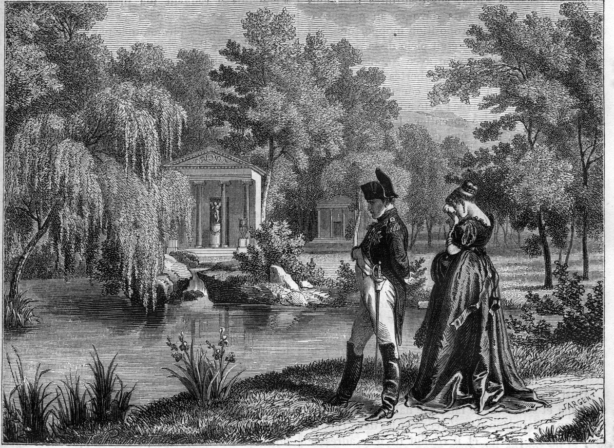Napoleons siste opphold ved Malmaison-palasset - siste besøk av Napoleon og dronning Hortense til La Malmaison, juni 1815 - i "Histoire de l