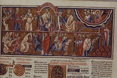 Lat 8846 f.2 Scene av en massakre, fra Hebraica Romana Gallica av French School