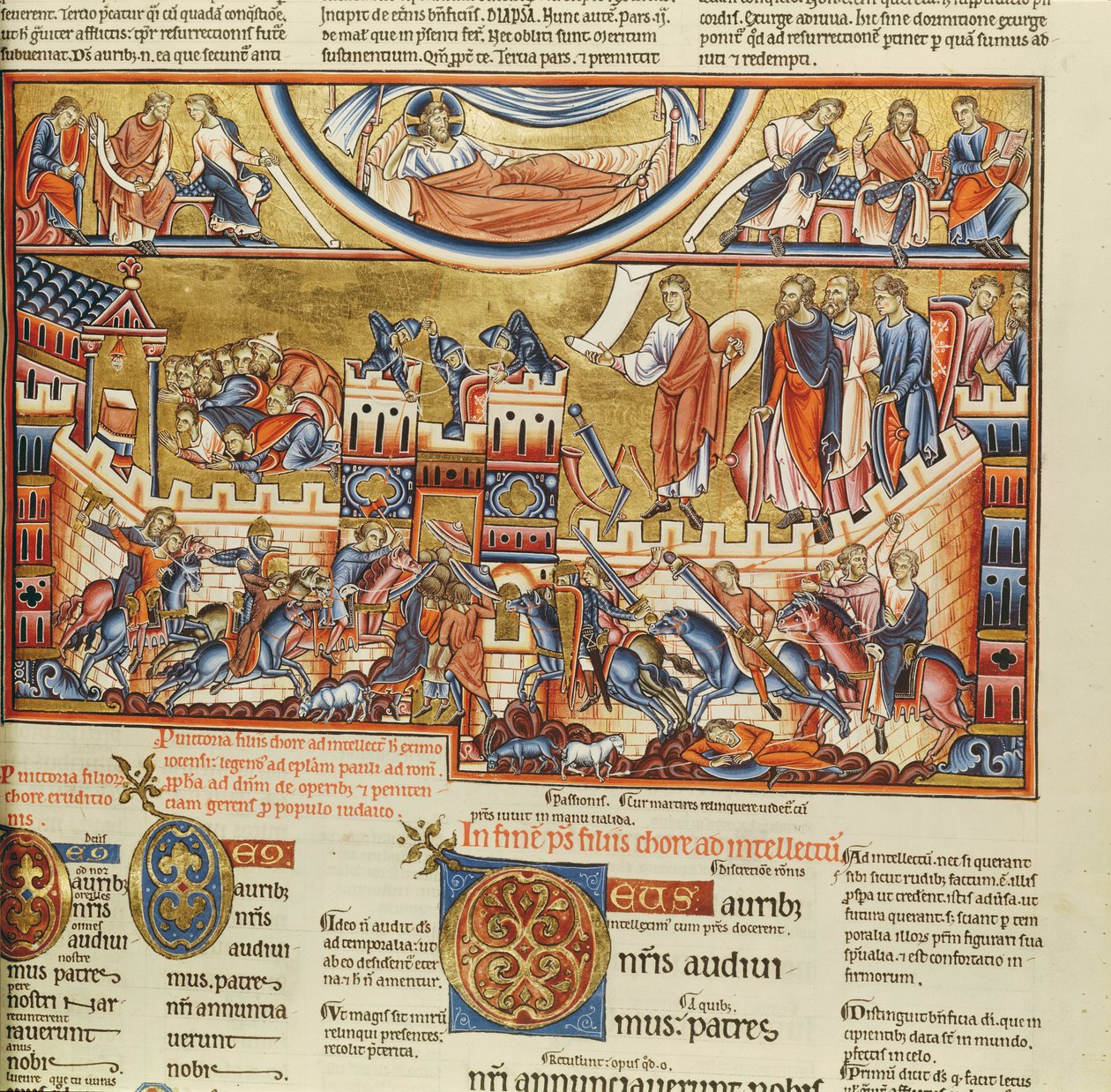 Lat 8846 f.76, Beleiring av en by, fra Hebraica Romana Gallica av French School