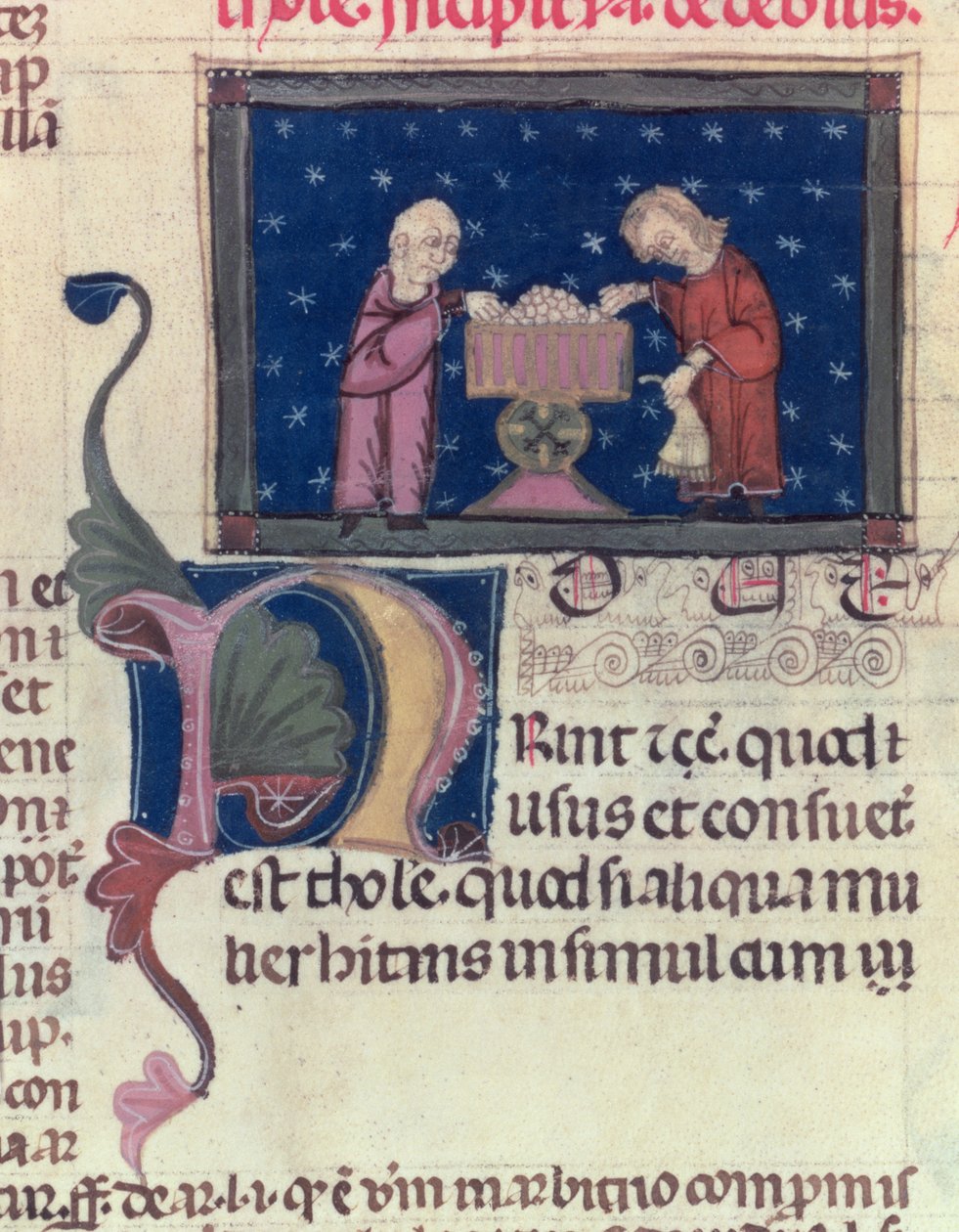 Lat 9187 fol.11v Debitor, fra Customs of Toulouse, 1296 av French School
