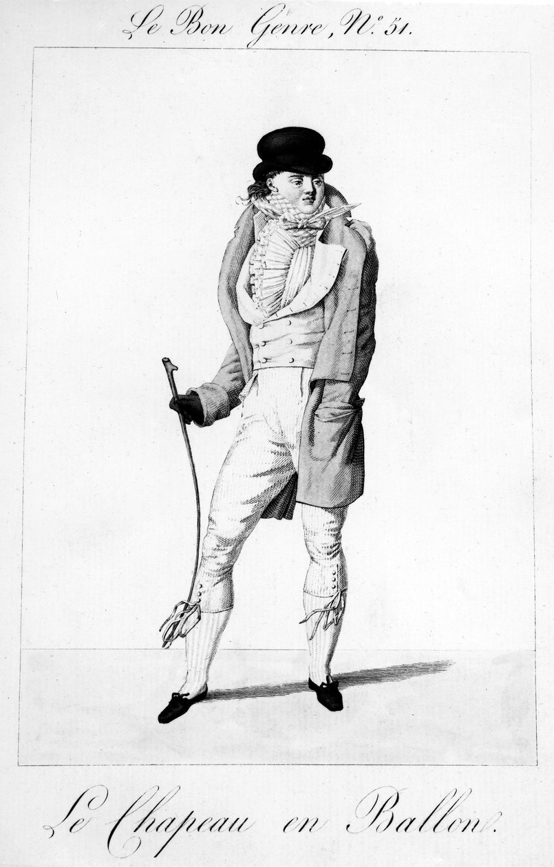 Le Bon Genre - Le Chapeau en Ballen, utgitt av Pierre La Mesangere, 1812-1813 av French School