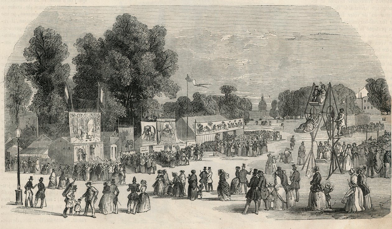 Le Carre Marigny in June 1848 in Paris - Engraving in “Tableau-de-Paris” by Edmond Texier 1852 av French School