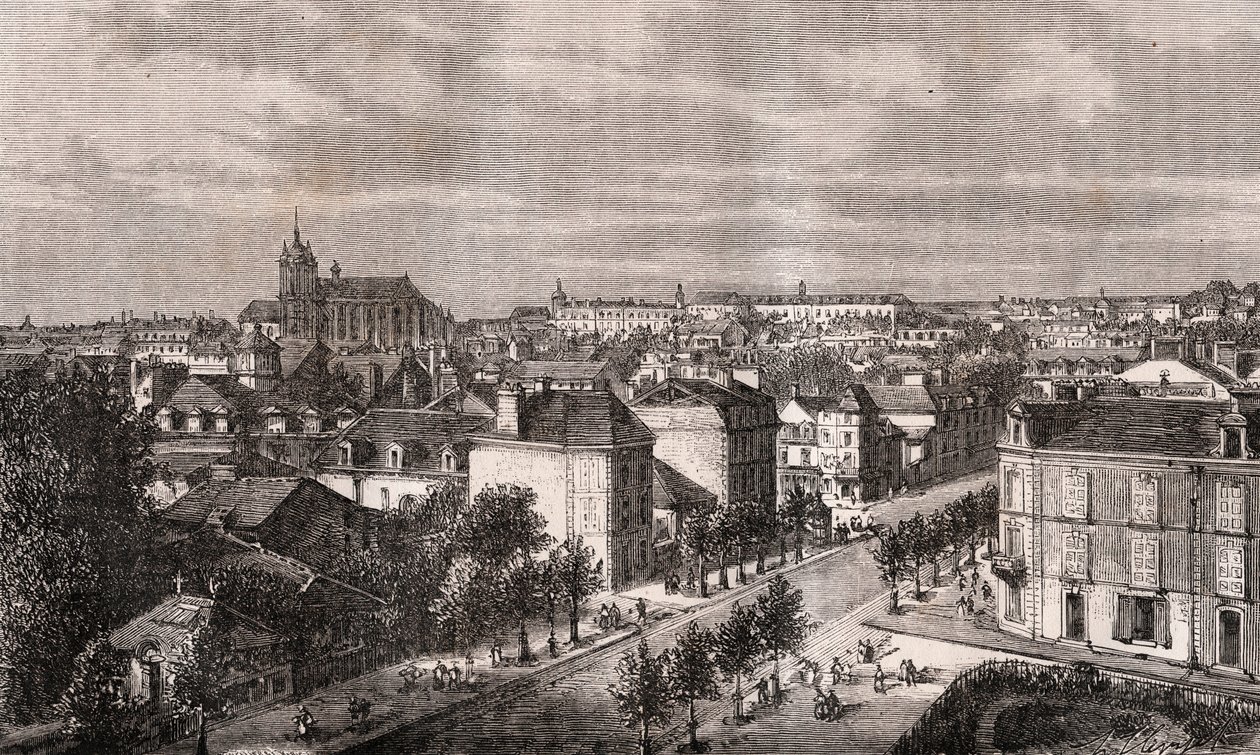Le Mans - Pays de la Loire - engraving in “La France illustree: geography, history, administration statistique” by V.A. Malt-Brown. 1884 av French School