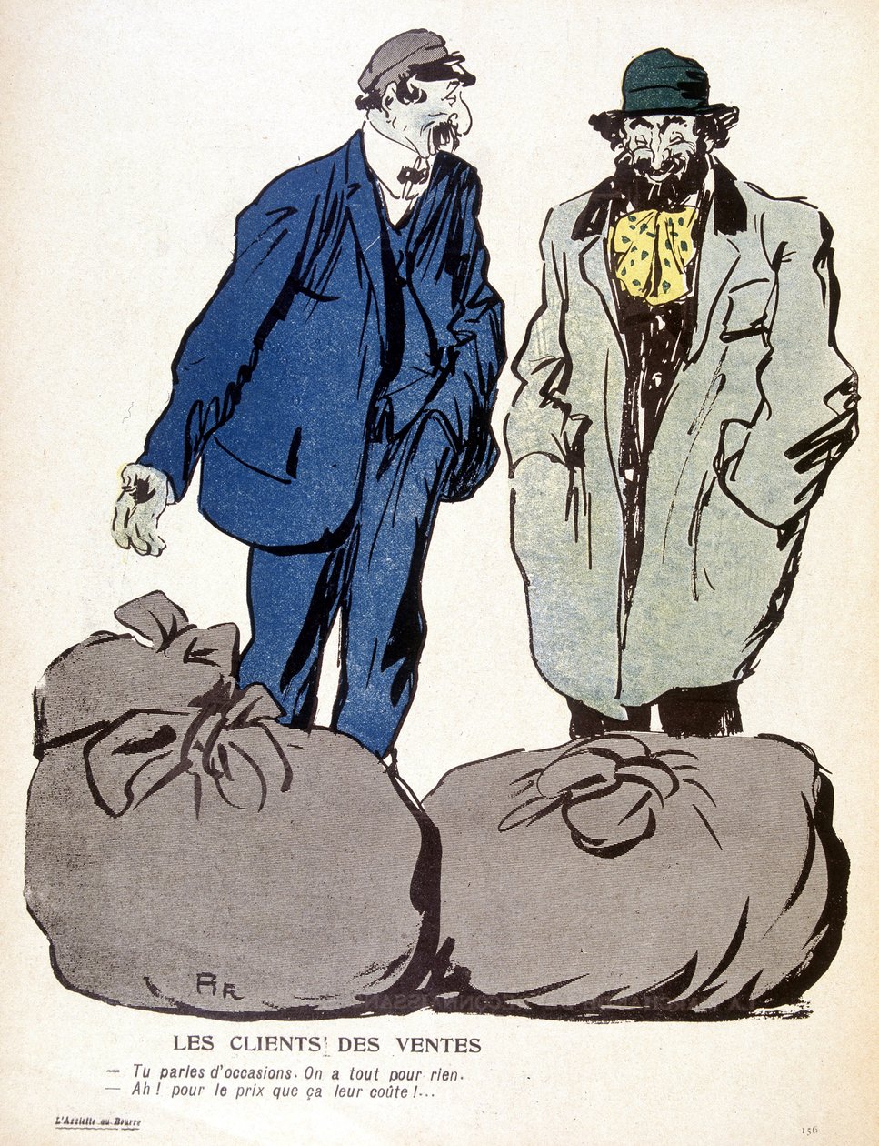 Le Mont-de-Piété: kunder, salg - i "Tallerkenen med smør"" nr. 03.06.1905 av French School