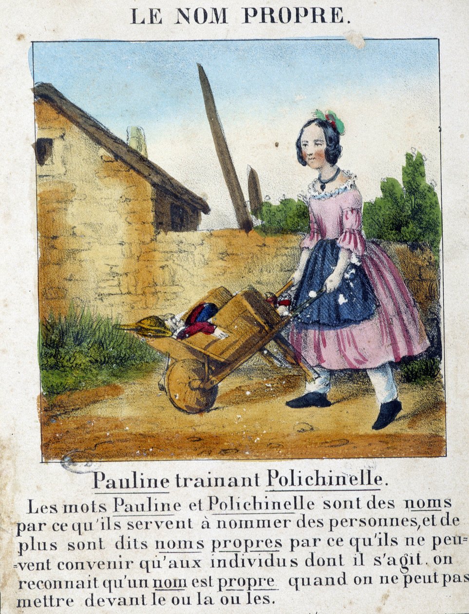 Le Nom Proper (en jente som bærer lekene sine) - i "" La grammar en images"" av French School