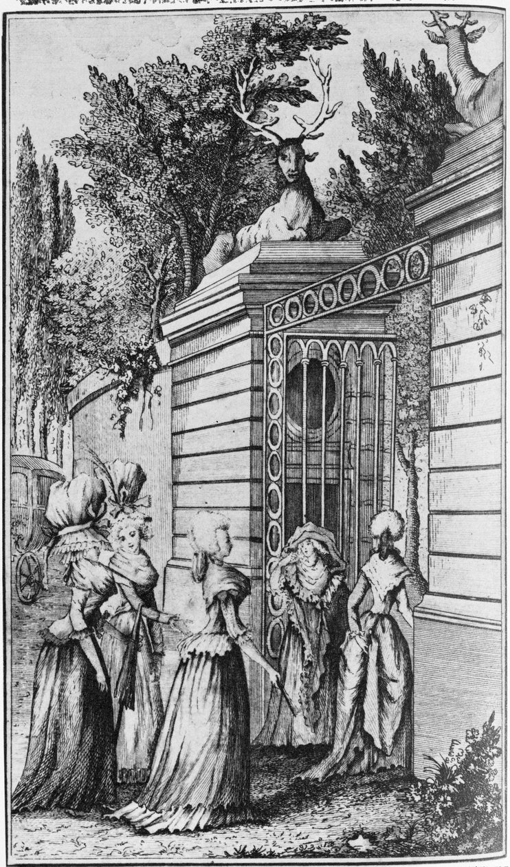 Le Parc aux Cerfs, porten til Royal Haven of Louis XV (1710–74), administrert av Madame de Pompadour (1721–64) av French School