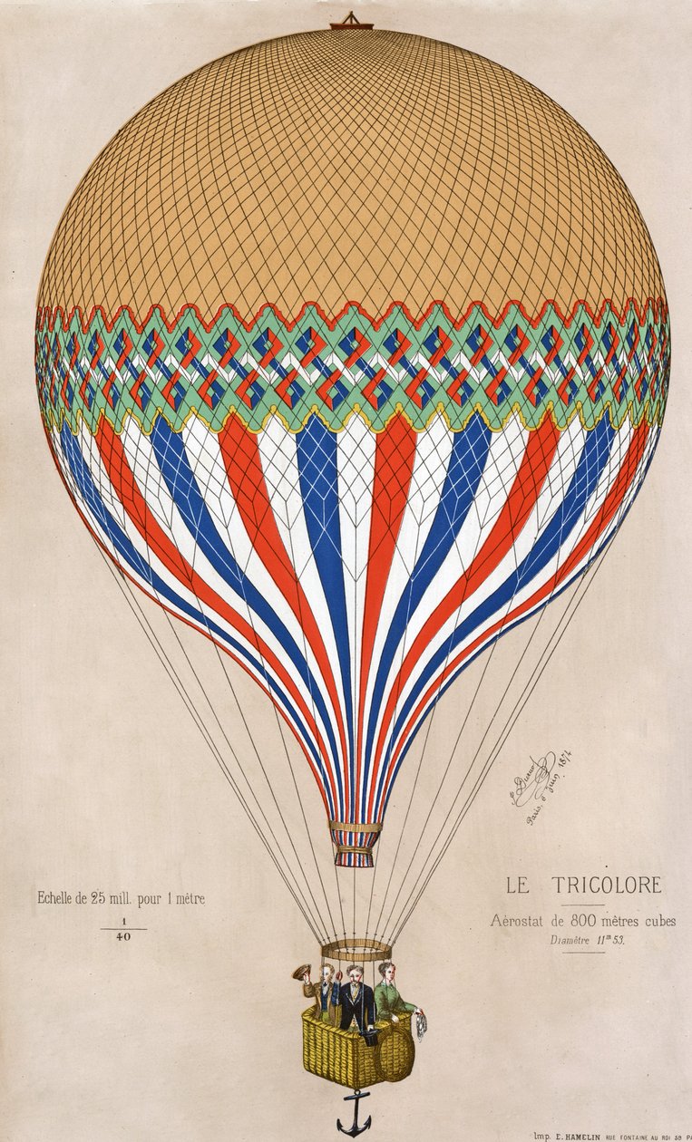 Le Tricolore, publ. 1874 (farge litho) av French School
