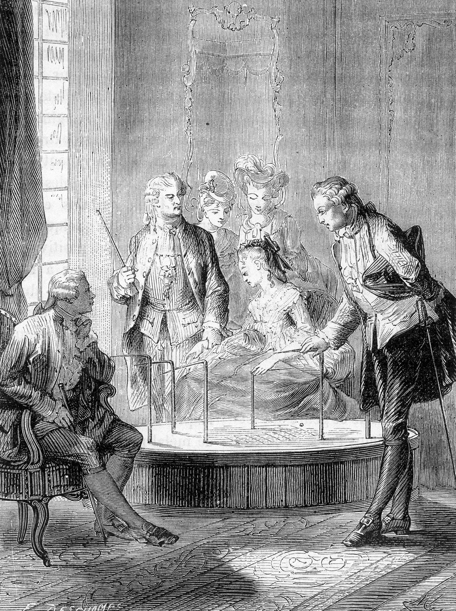 Le bucket de Mesmer (Frederic Antoine Mesmer - Franz Anton Mesmer) - i "" Wonders of Science"" av Figuier av French School