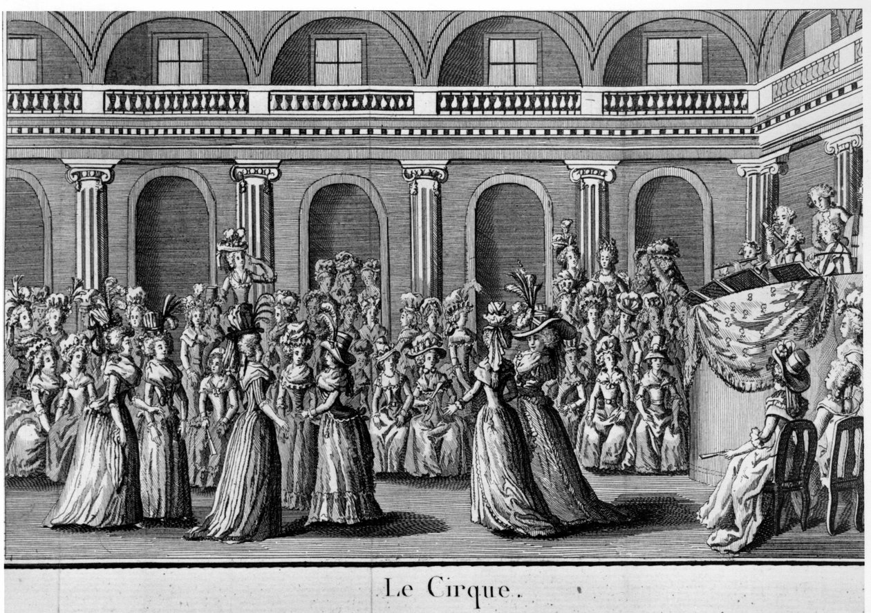 Sirkuset: kvinner av adelen danser - i "" jentene fra Det kongelige slott "", frontispice, bind II, red. London av French School