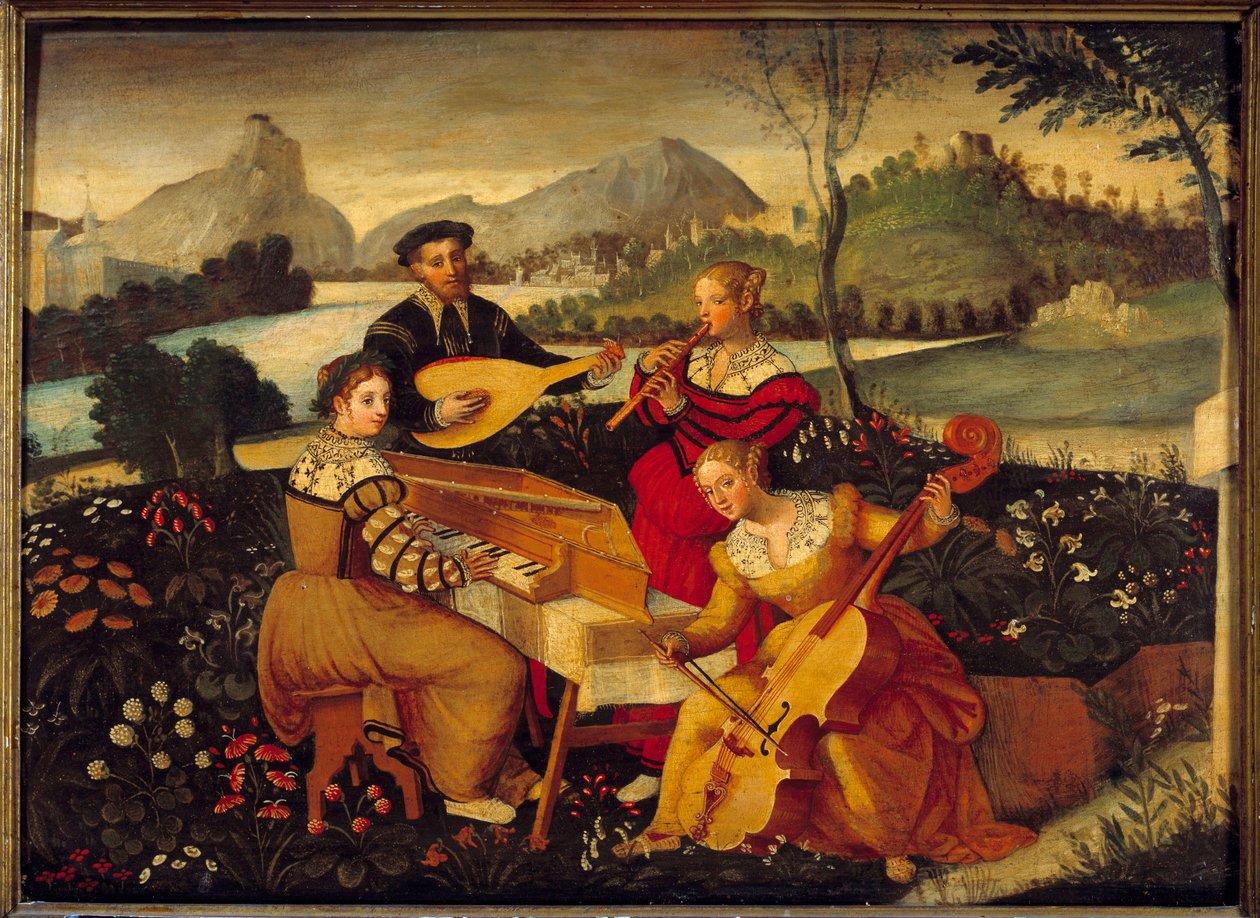 Countrykonserten Painting of the French School. Bourges fra 1500-tallet, Berry Museum av French School