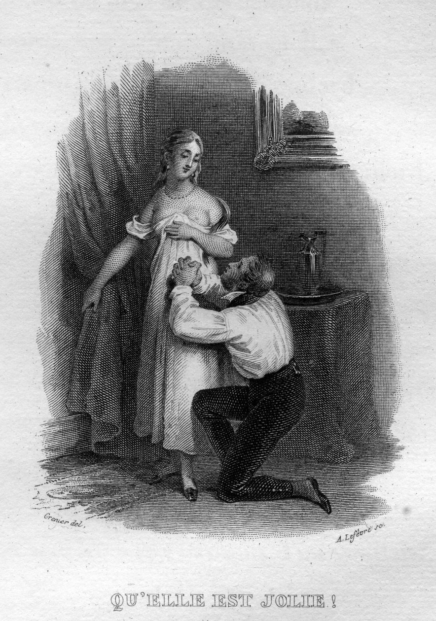 Le elle est Jolie Chanson de Beranger i "" Oeuvres completes"" (1834) av Pierre Jean de Beranger (1780-1857), fransk poet og låtskriver. av French School