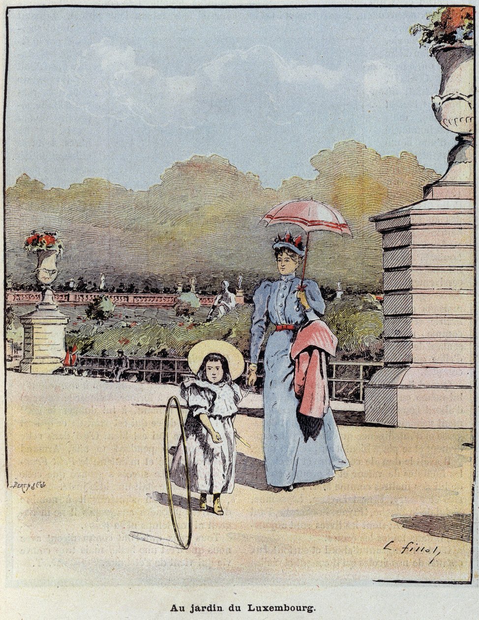 Le jardin du Luxembourg - i "Den lille franskmannen illustrert" "av 21.07.1900. av French School