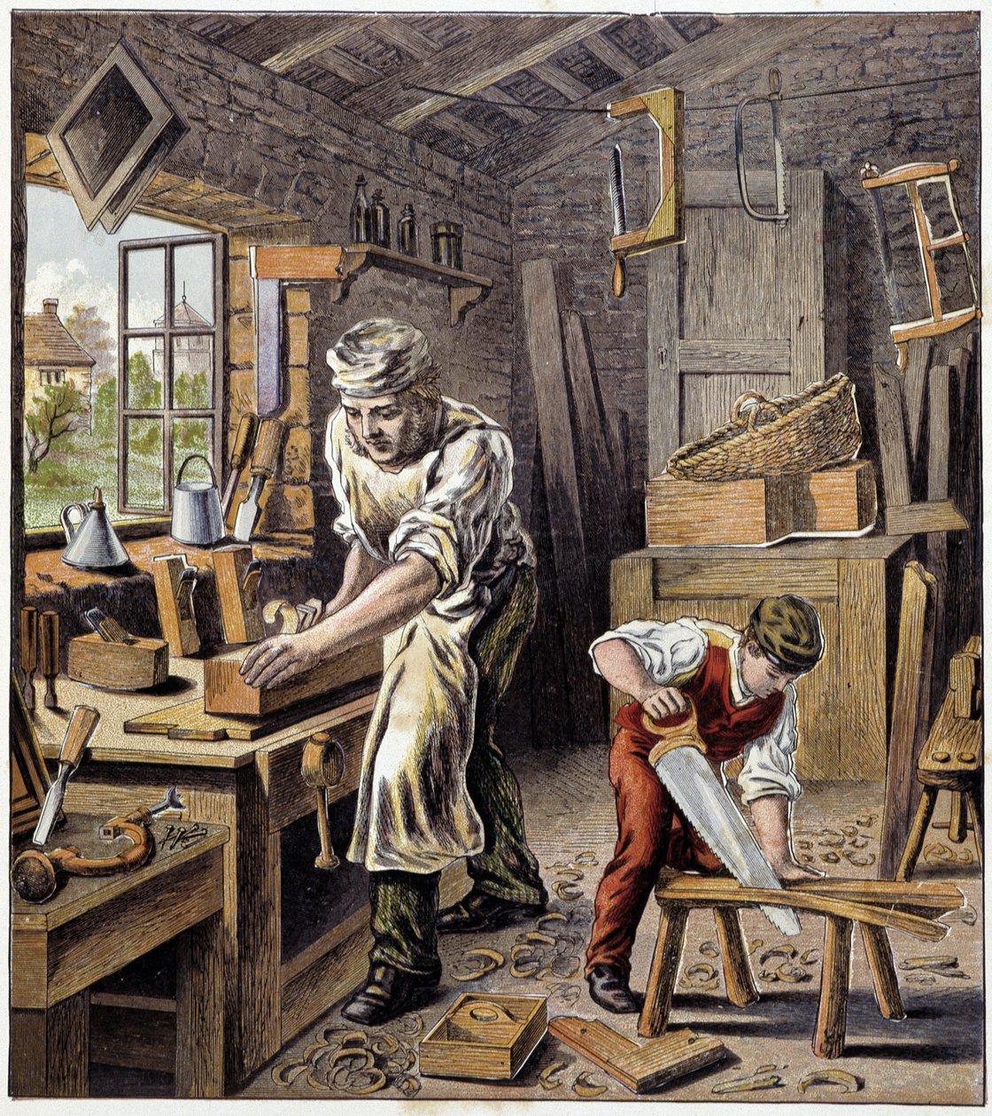 Snekkeren - i "Småbarnsmagasin", red. Hatchet, nd. rundt 1900 av French School