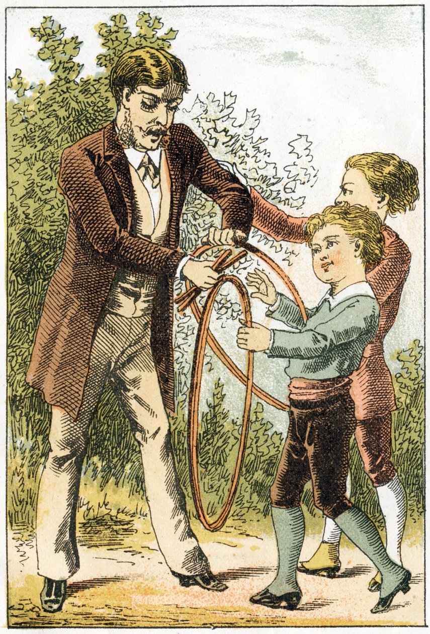 Leon og Lucien lærte godt å lese og ble små vitenskapsmenn - foreldrene deres kjøpte pene bøyler for å belønne dem - i "Alphabet des petits savants", sent på 1800-tallet (kromolitografi) av French School