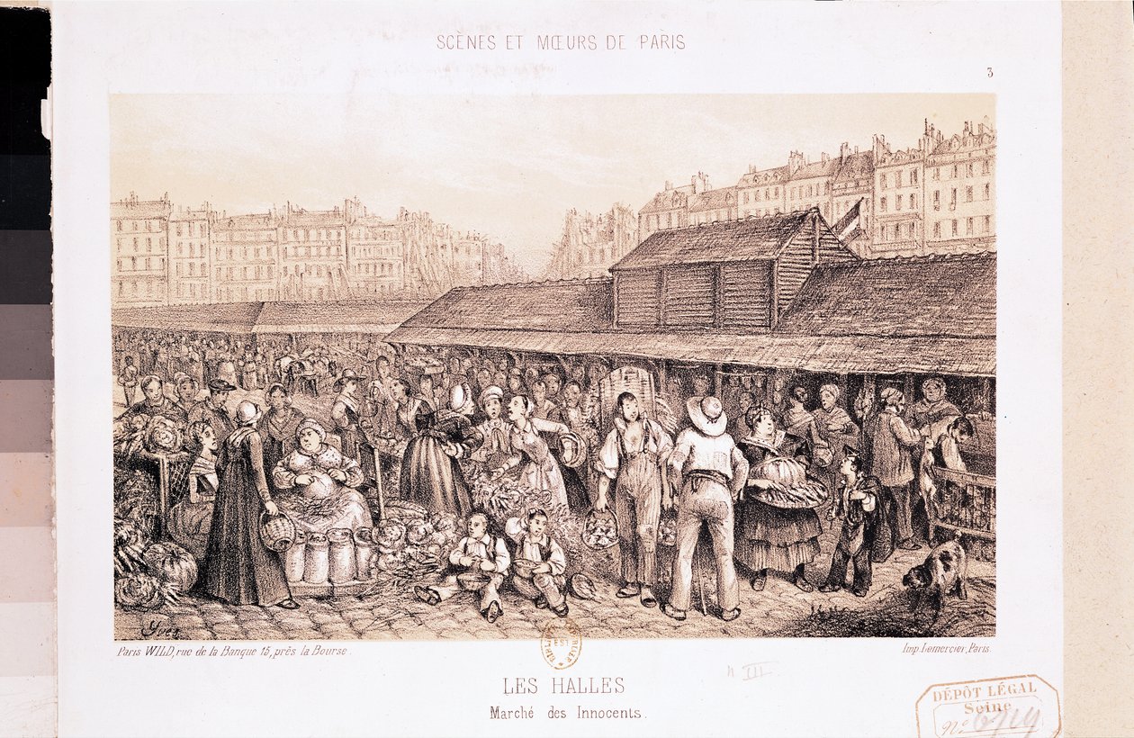 Les Halles, 1855 av French School