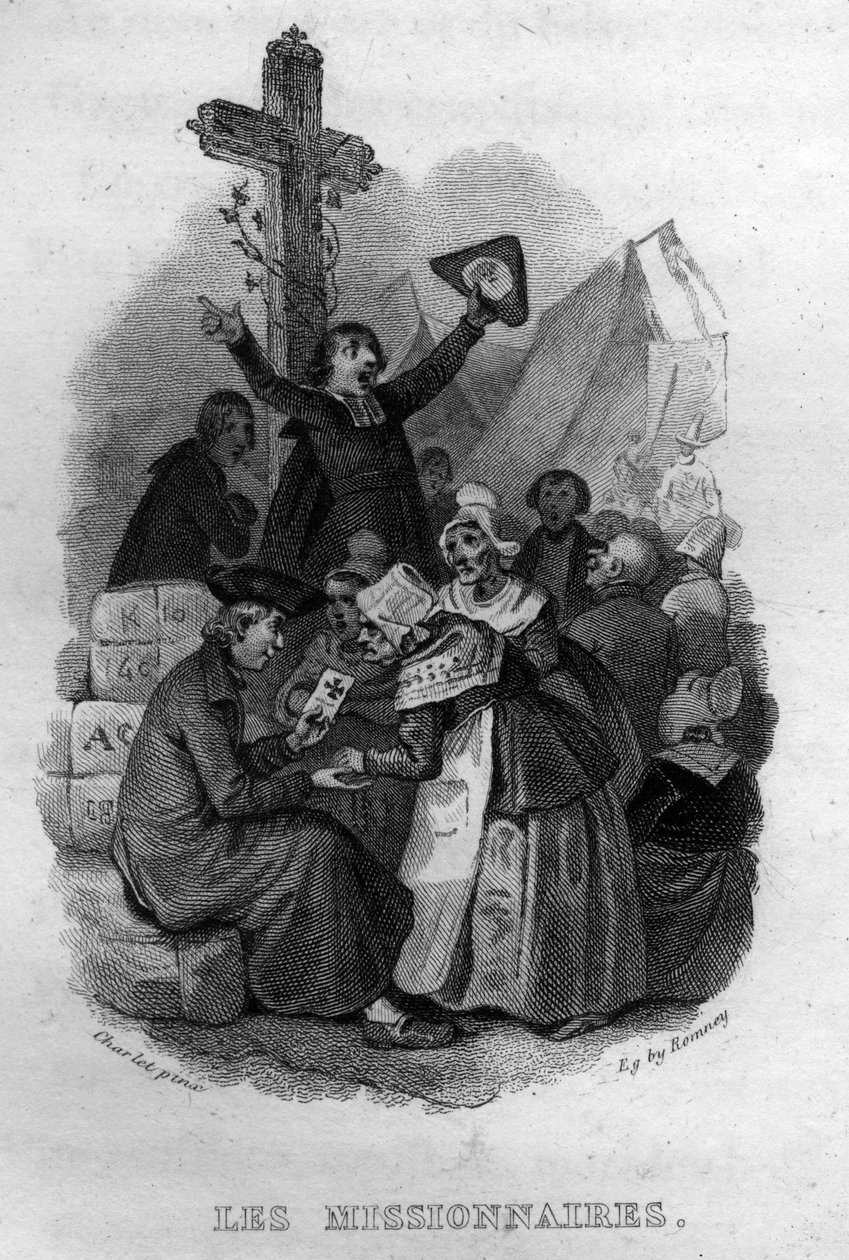 Les Missionnaires Chanson de Beranger in “” Oeuvres completes”” (1834) by Pierre Jean de Beranger (1780-1857), French poet and songwriter. av French School