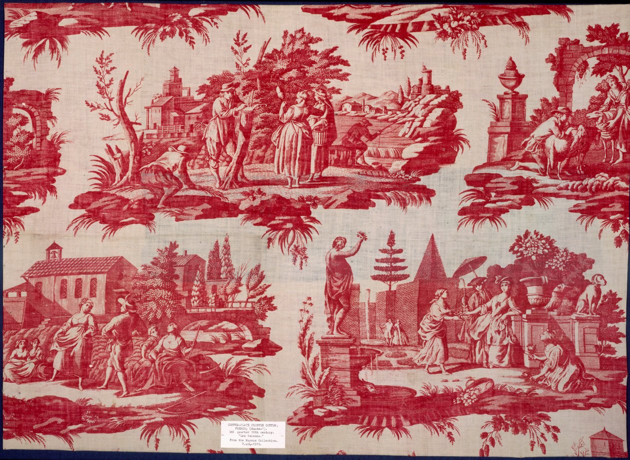 Les Saisons fra The Mayoux Collection, 3. kvartal 1700-tallet, kobberplate trykt bomull av French School