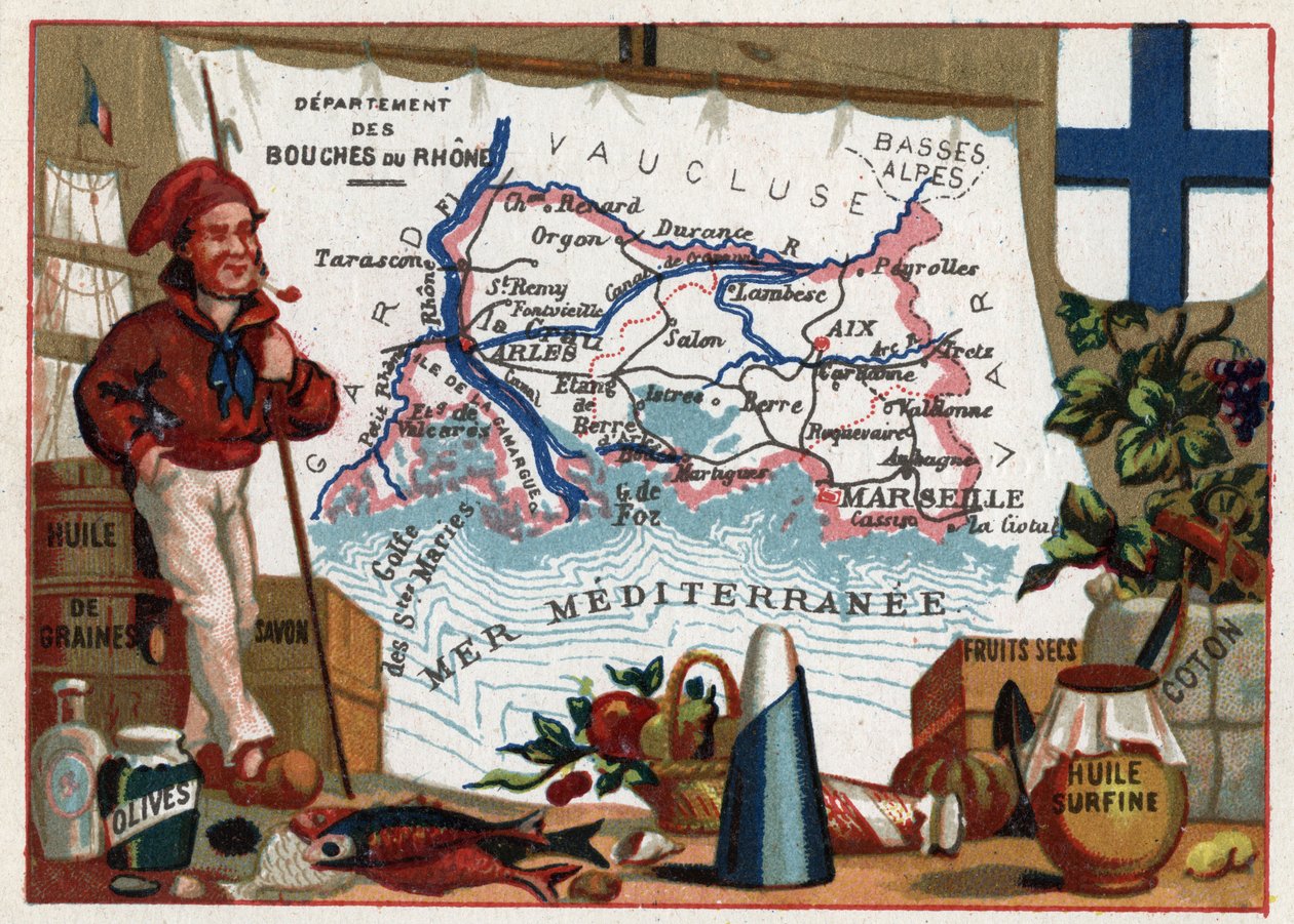 Munnene til Rhône (Bouches-du-Rhone av French School