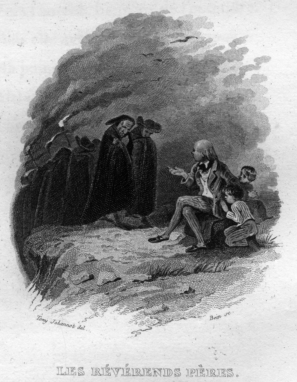De ærverdige fedre Chanson de Beranger i "" Oeuvres fullfører"" (1834) av Pierre Jean de Beranger (1780-1857), fransk poet og låtskriver. av French School