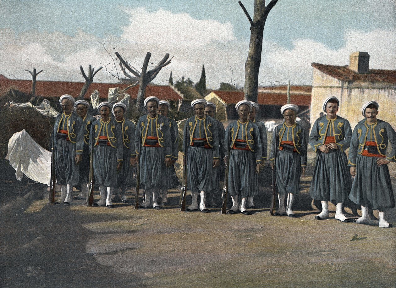 De algeriske geværmennene i "" Militært album: Army of Africa. Infanteri - kavaleri"" av French School